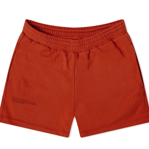 Unisex Pangaia Archive 365 Midweight Shorts in Jasper Red size small